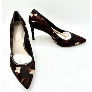 Kenneth Cole Riley Hair Calf Leopard Pumps 9 85mm Stiletto Heels
